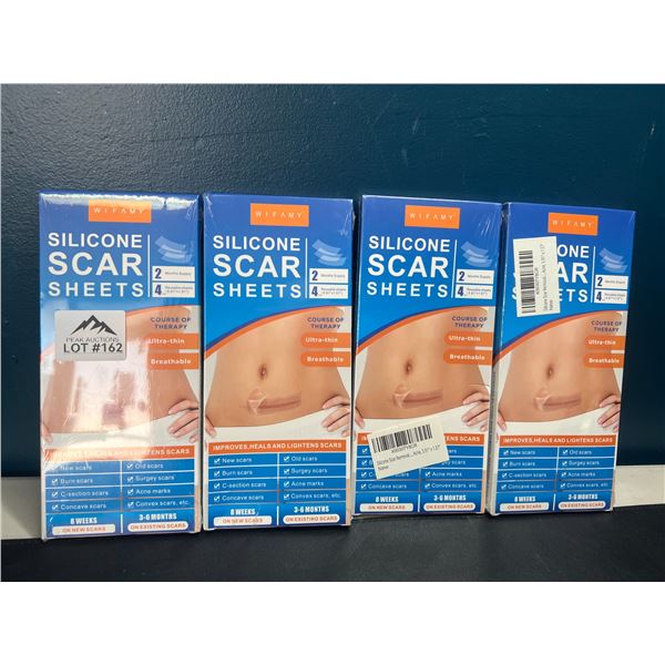 Lot of 4 Silicone Scar Sheets - Improves, Heals, & Lightens Scars