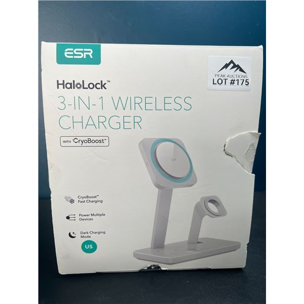 Lot of 1 HaloLock 3-in-1 Wireless Charger with Cryoboost Fast Charging