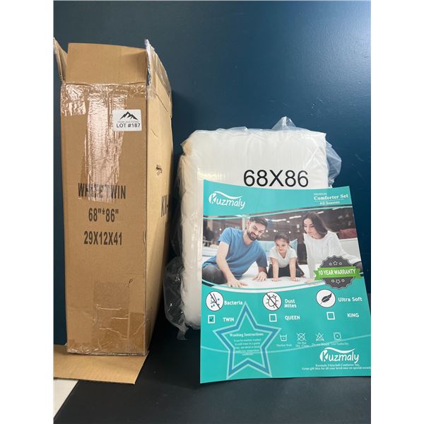 Lot of 1 Twin Size Ultra-Plush Comforter - 68 x 86 inch - White