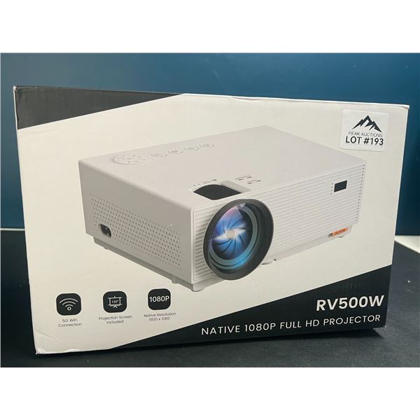 Lot of 1 RV500W Full HD Projector w/ 5G Wi-Fi & Bluetooth