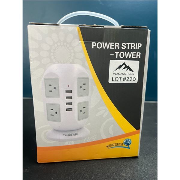 Lot of 1 Power Strip Tower w/ Multiple Sockets & USB Ports