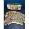 Image 1 : Lot of 4 Packs of Fan Art Gold Foil Pokemon Cards