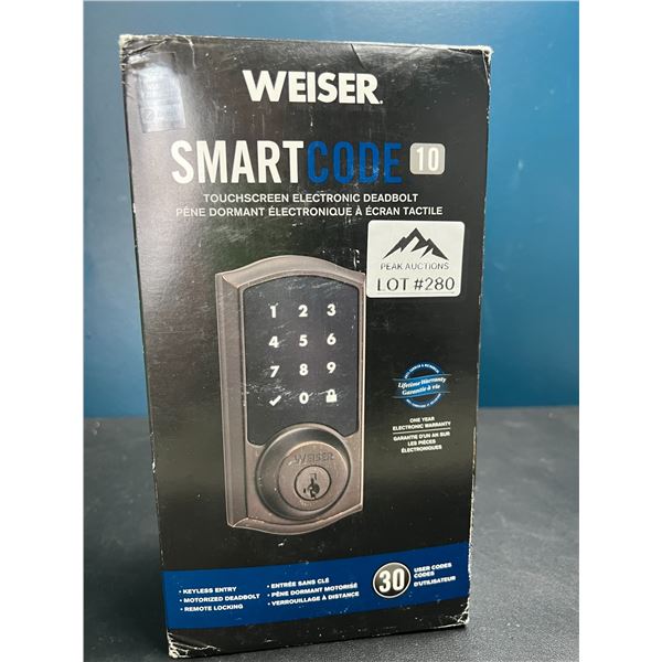 Lot of 1 Weiser Smart Code 10 Touchscreen Electronic Deadbolt