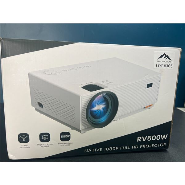 Lot of 1 RV500W Full HD Projector w/ 5G Wi-Fi & Bluetooth