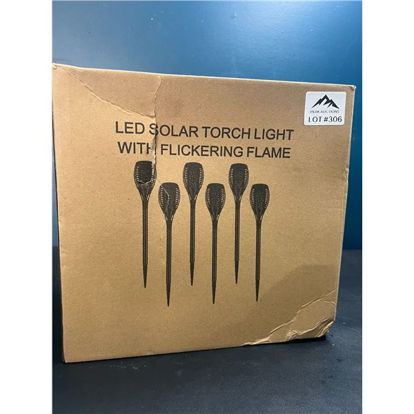 Lot of LED Solar Torch Lights w/ Flickering Flame - 6PCS
