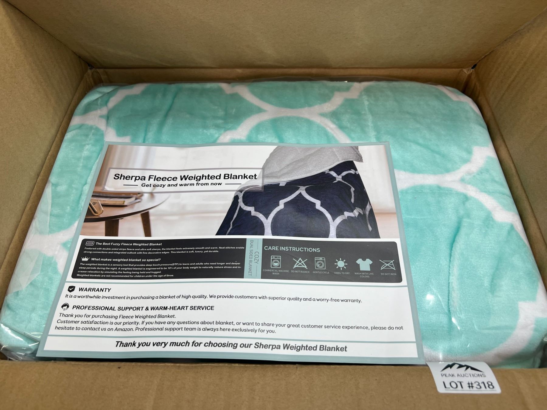 Lot of 1 Sherpa Weighted Blanket 15LBS for Adults (48 x 72 Inch