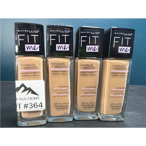 Lot of 4 Maybelline New York Fit Me Hydrate+Smooth Foundation - Classic Ivory