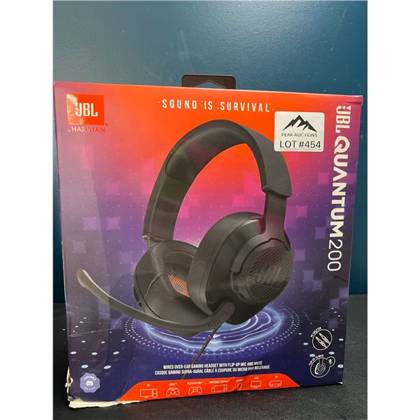 Lot of 1 JBL Quantum200 Wired Over-Ear Gaming Headset