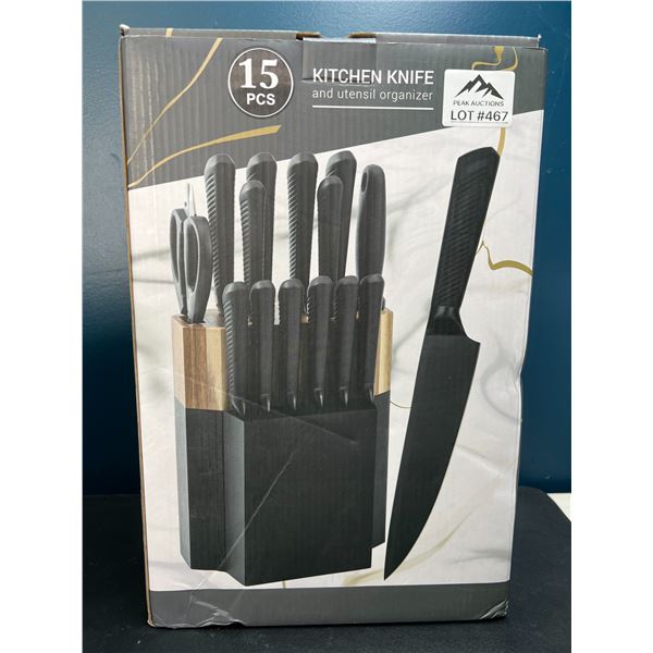 Lot of 1 15PC Kitchen Knife and Utensil Organizer
