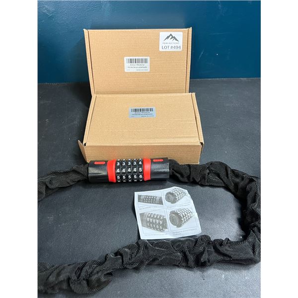 Lot of 2 Combination Bike Chain Locks