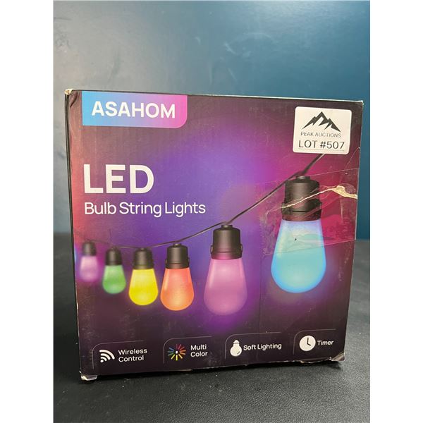 Lot of 1 Asahom LED Multi-Color Bulb String Lights w/ Wireless Control - 48FT Length