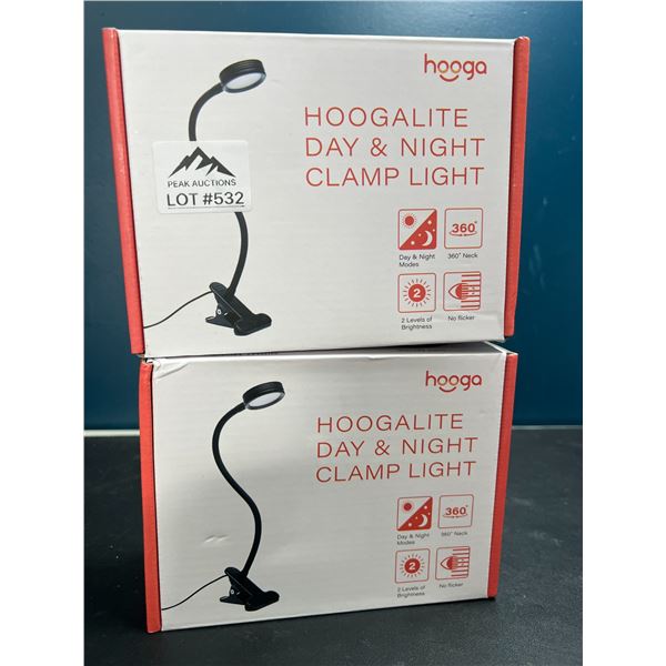 Lot of 2 Hoogalite Day & Night Blue Blocking Clamp Lights