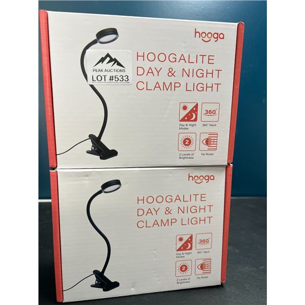 Lot of 2 Hoogalite Day & Night Blue Blocking Clamp Lights