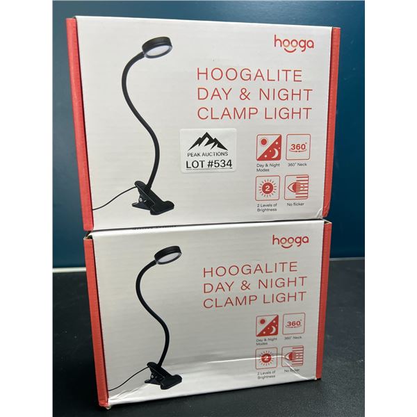 Lot of 2 Hoogalite Day & Night Blue Blocking Clamp Lights