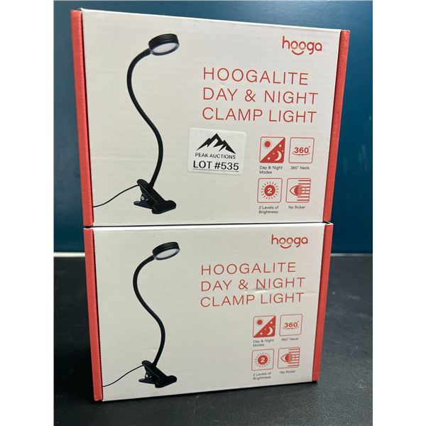 Lot of 2 Hoogalite Day & Night Blue Blocking Clamp Lights