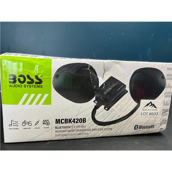 Lot of 1 BOSS Audio MCBK420B Motorcycle Bluetooth Weather Rated Speaker & Amplifier System