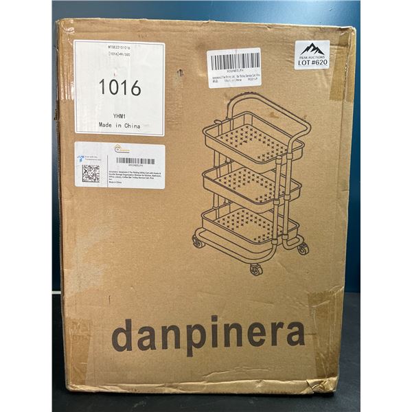 Lot of 1 3-Tier Rolling Utility Cart - Pink