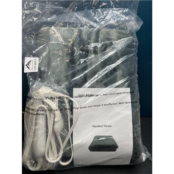 Lot of 1 Heated Throw Blanket - Grey