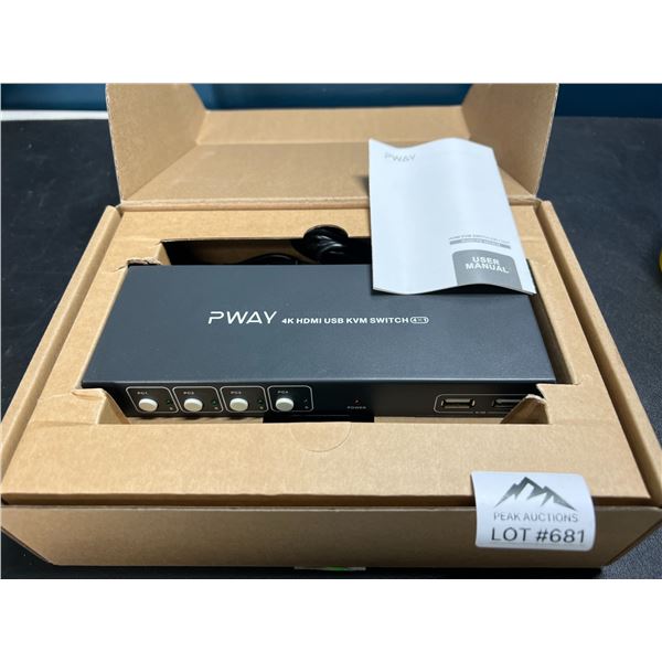 Lot of 1 4K HDMI USB KVM Switch (4x1)