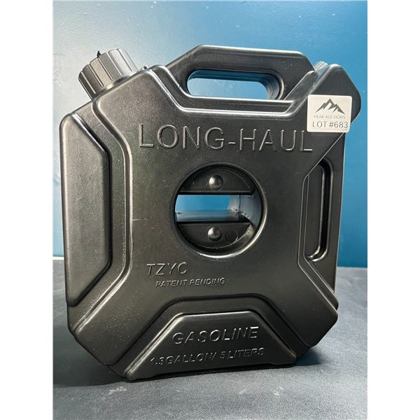 Lot of 1 Gasoline Jerry Can - 1.3 Gallon/5 Liter Capacity - Black