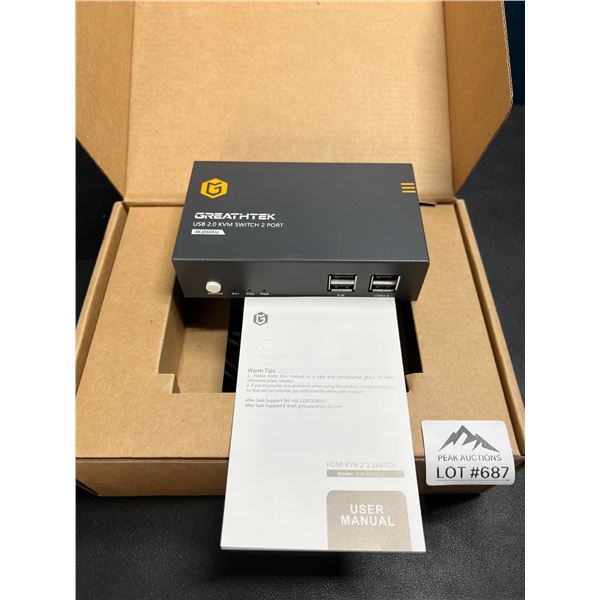 Lot of 1 USB 2.0 KVM Switch 2-Port