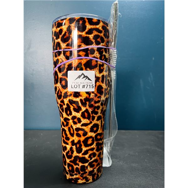Lot of 1 Cheetah Print/Leopard Print Tumbler Mug - 10inch