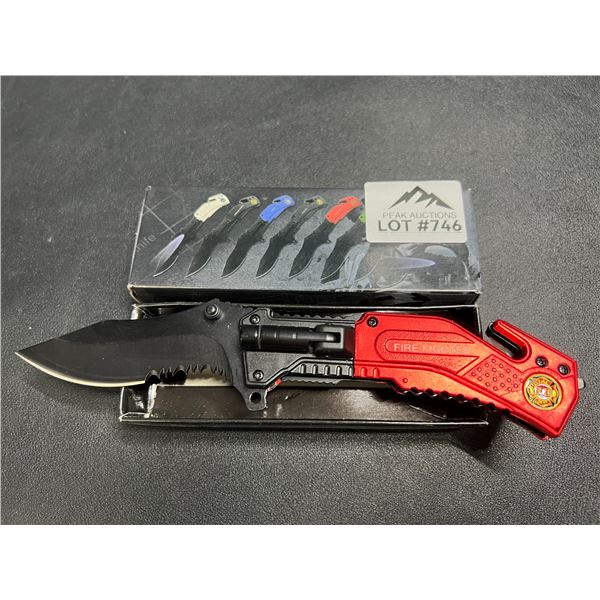 Lot of 1 Rescue Fire Fighter Folding Knife