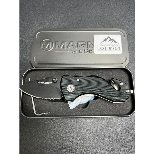 Lot of 1 Boker Magnum Black Rescue Compact Pocket Knife