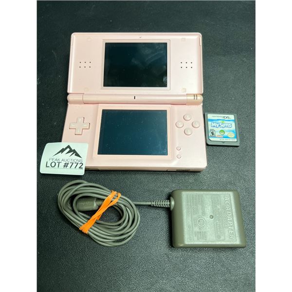 Lot of 1 Nintendo DS Lite (Pink) w/ Game & Charger (*Used)