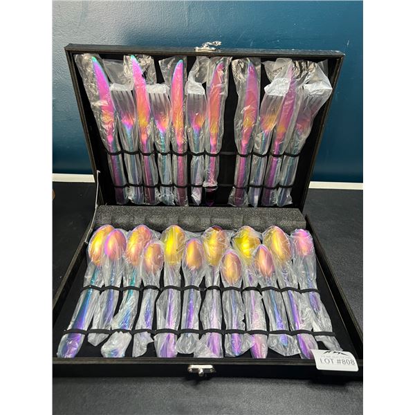 Lot of 1 24PC High Quality Kitchen Cutlery/Utensil Set - Chromatic/Multi-Color