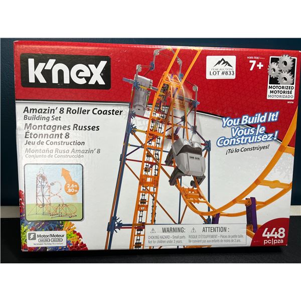 Lot of 1 K'Nex Amazin' 8 Roller Coaster Building Toy Set