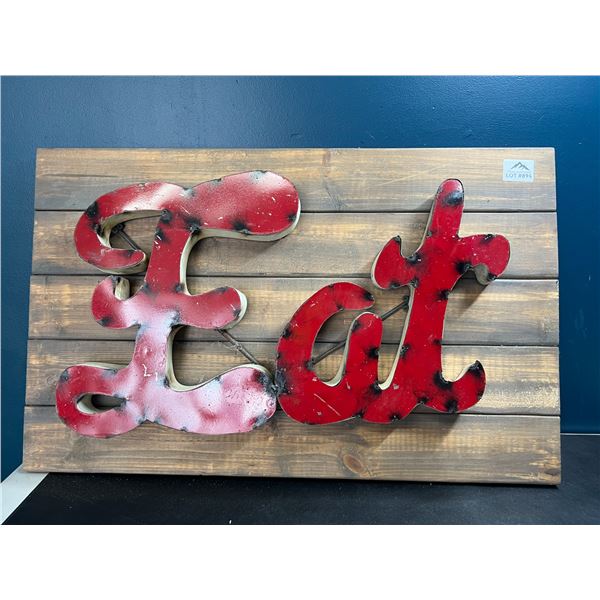 Lot of 1 "EAT" Rustic Sign - Heavy Duty - 28 inch Length (*Used)