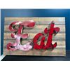 Image 1 : Lot of 1 "EAT" Rustic Sign - Heavy Duty - 28 inch Length (*Used)