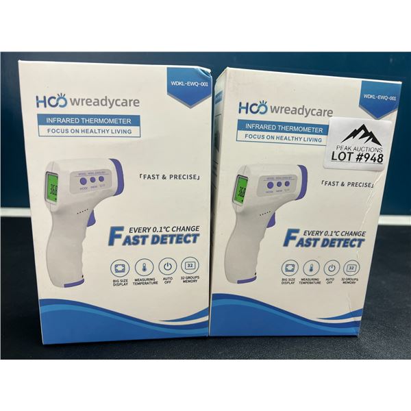 Lot of 2 Non-Contact Infrared Forehead Thermometers
