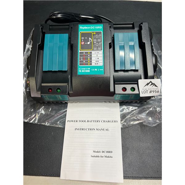 Lot of 1 DC18RD Aftermarket 18V Dual-Port Charger for Makita Batteries