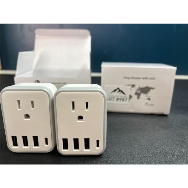 Lot of 2 Packs of European Travel Adapters (2 per box - 4 total)