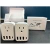 Image 1 : Lot of 2 Packs of European Travel Adapters (2 per box - 4 total)