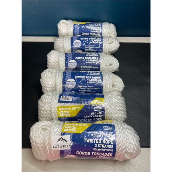 Lot of 6 Packs of Medium Duty Twisted Rope