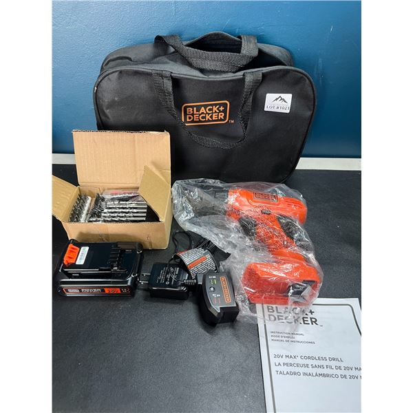 Lot of 1 Black & Decker 20V Max Cordless Drill Tool Set