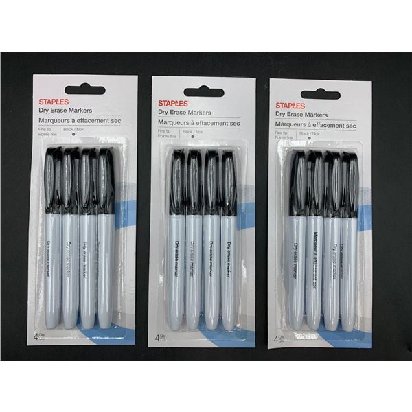 Staples Dry Erase Markers- Fine Tip (3 x 4)