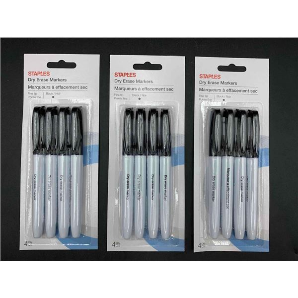 Staples Dry Erase Markers- Fine Tip (3 x 4)
