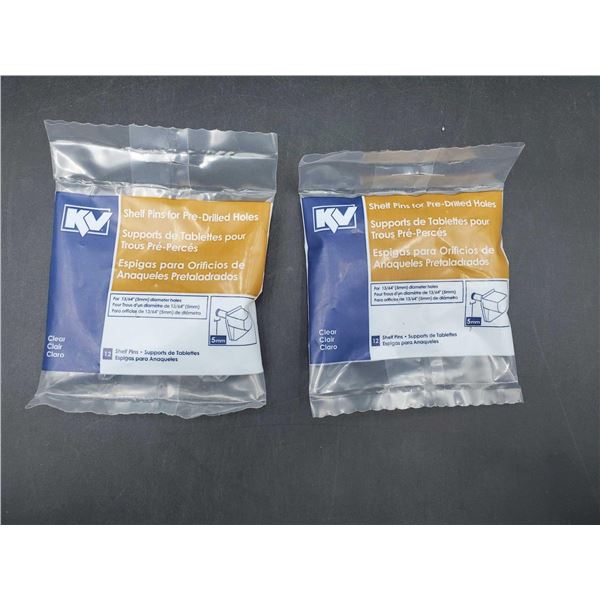 KV Shelf pins for Pre-Drilled Holes (2 x 12) Clear