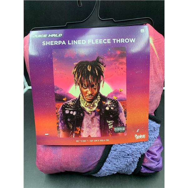 Sherpa Lined Fleece Throw (50in x 60in) Juice Wrld