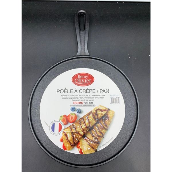Remy Olivier Solid Cast Iron Crepe Pan (26cm)
