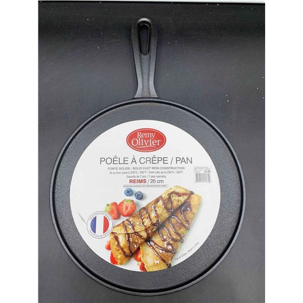 Remy Olivier Solid Cast Iron Crepe Pan (26cm)