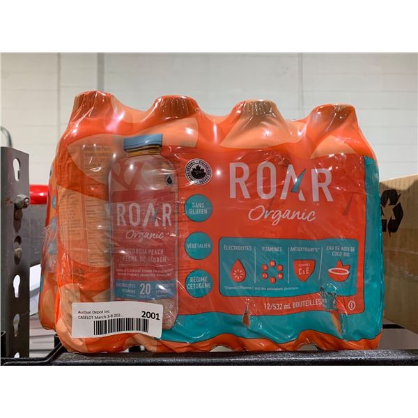 Case lot roar organic Georgia peach juice 12 x 532ml