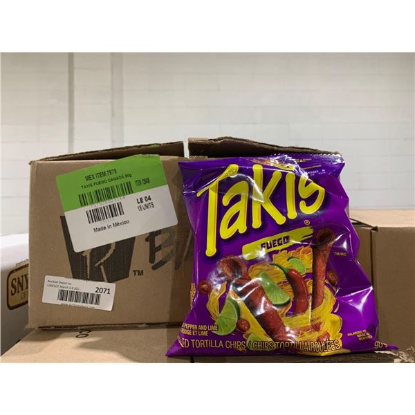 CASE LOT - Takis Feugo Chili & Lime Tortillas 18 x 90g