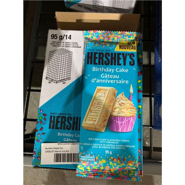 CASE LOT - Hershey Birthday Cake Chocolate Bars 14 x 95g