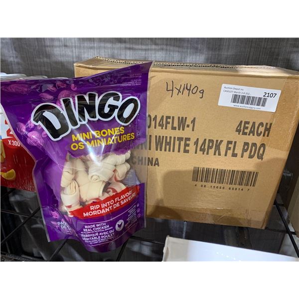 CASE LOT - Dingo Mini Bones Dog Treats 4 x 140g