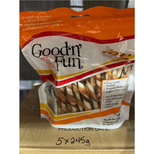 CASE LOT - Good N Fun Triple Flavour Rawhide Treats 5 x 245g